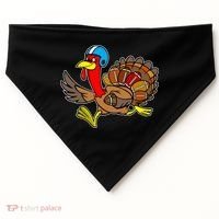 Thanksgiving Football Turkey USA-Made Doggie Bandana thumb 0