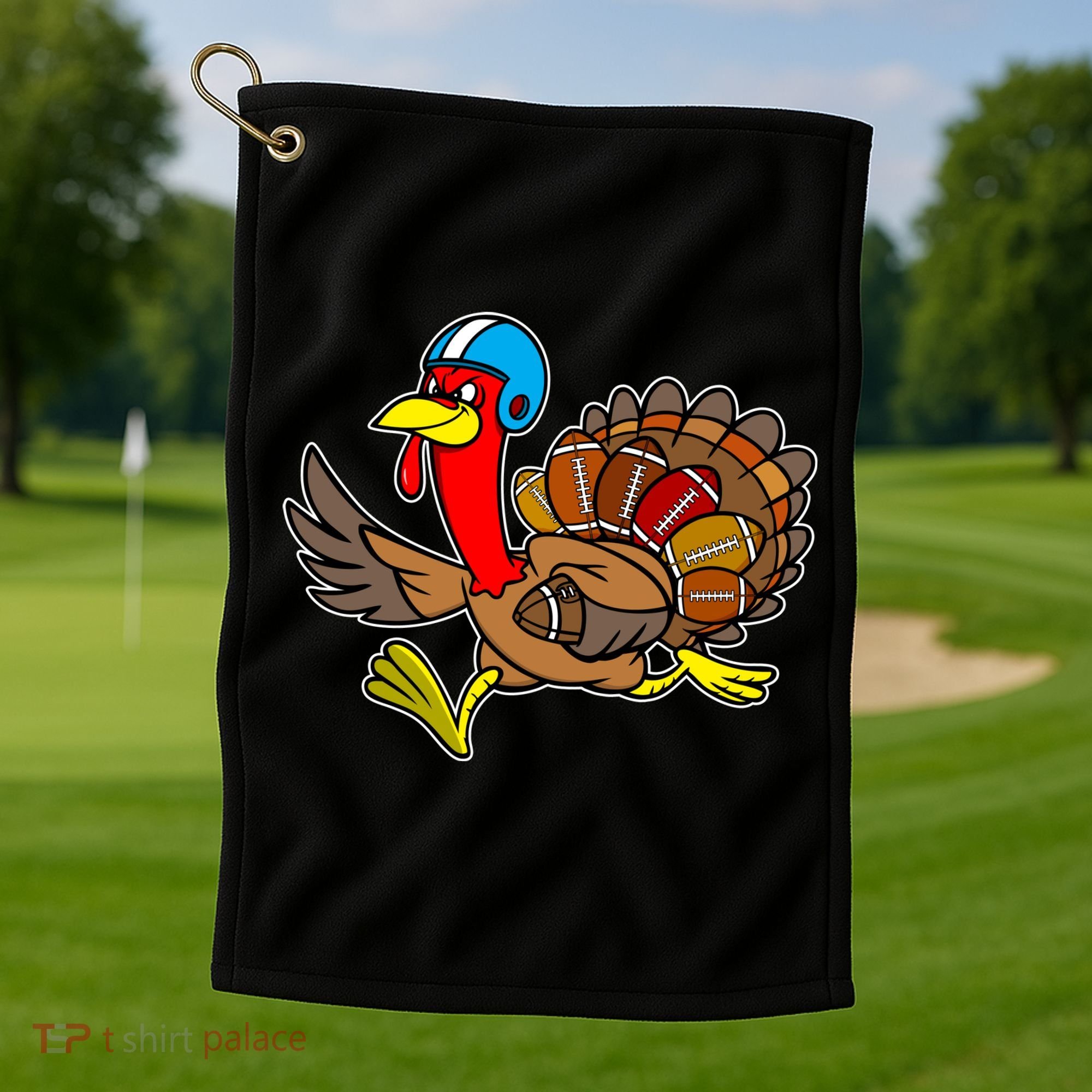 Thanksgiving Football Turkey Golf Towel