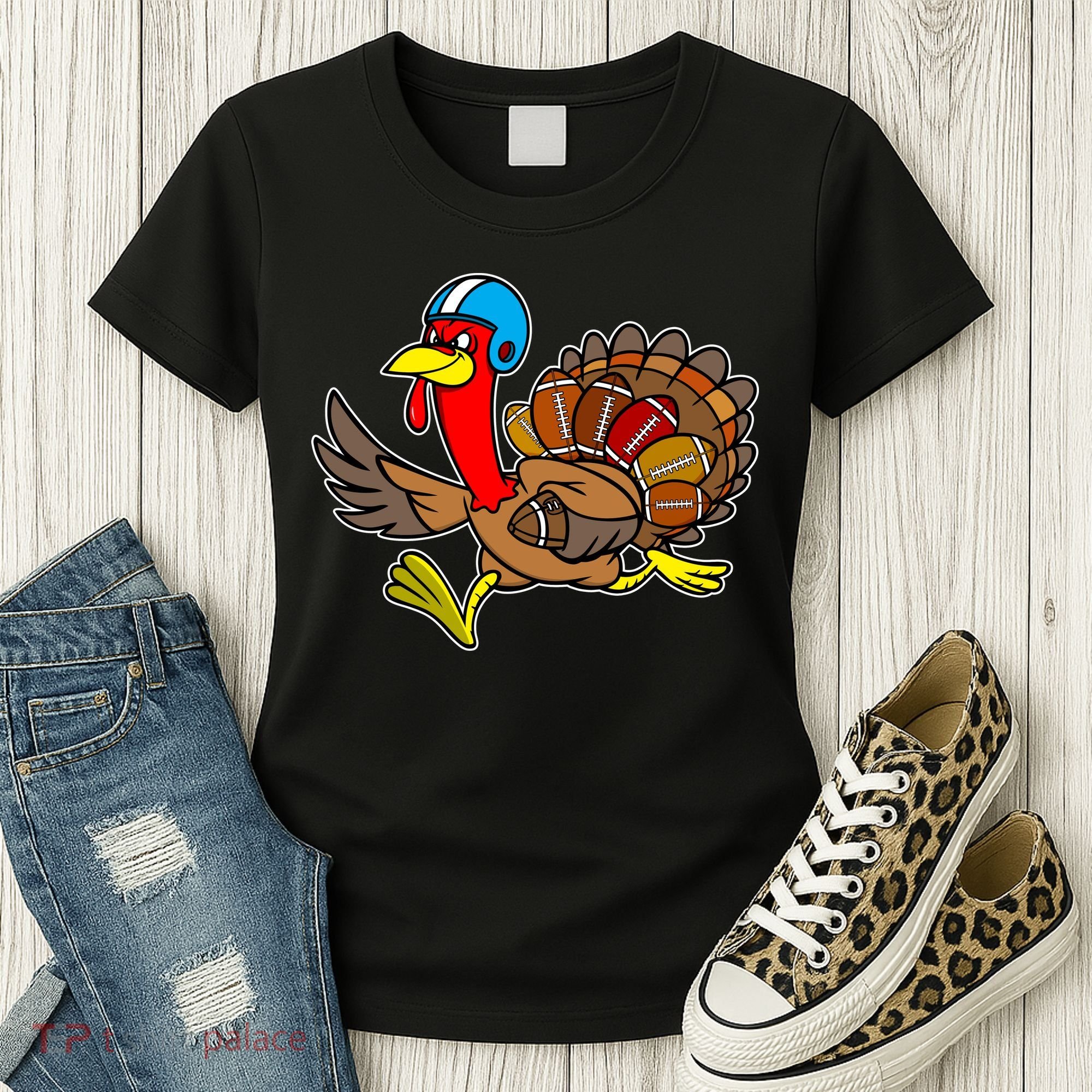 Thanksgiving Football Turkey Women's T-Shirt