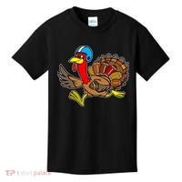 Thanksgiving Football Turkey Kids T-Shirt thumb 0