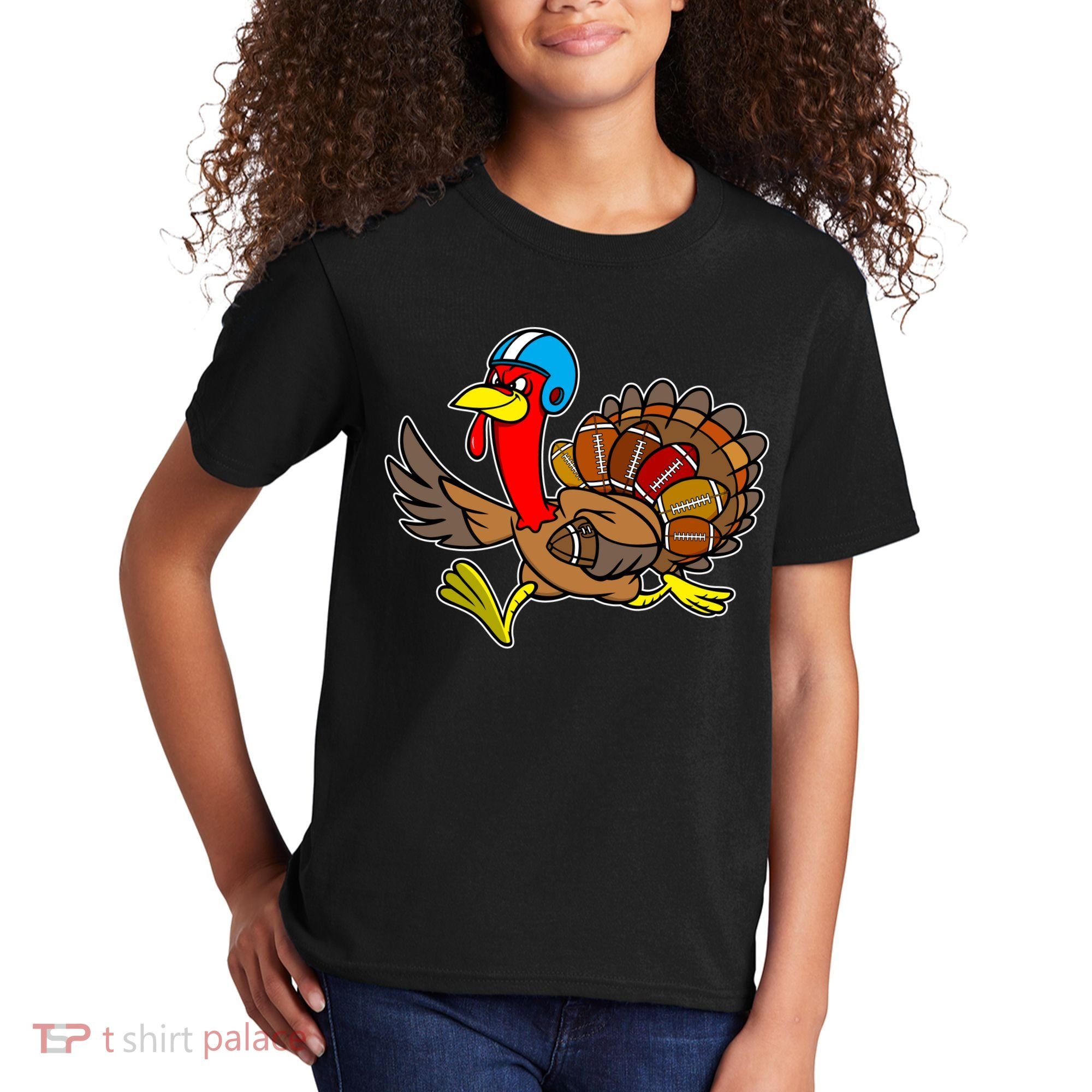 Thanksgiving Football Turkey Kids T-Shirt