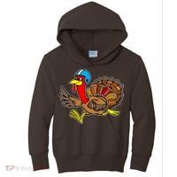 Thanksgiving Football Turkey Kids Hoodie thumb 0