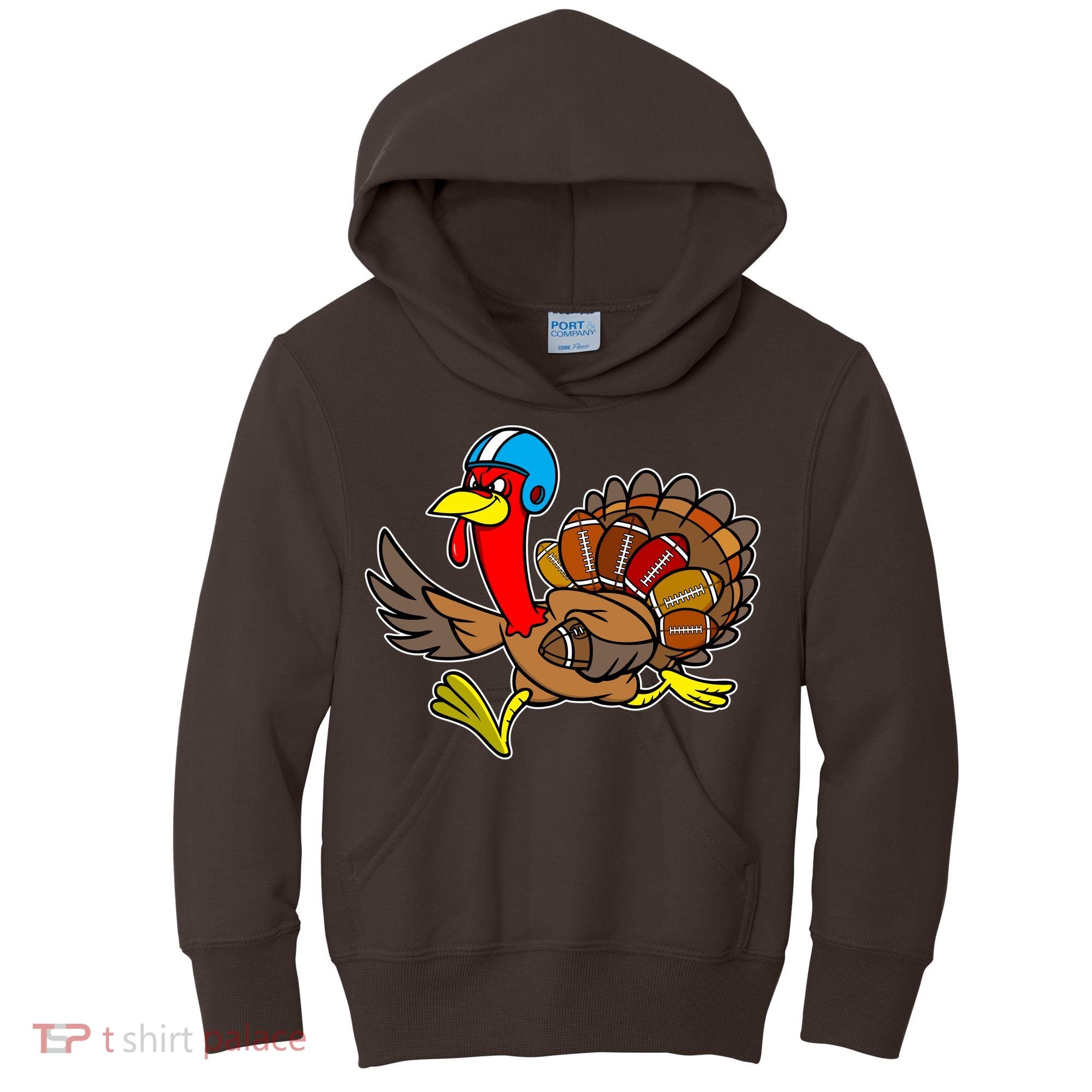 Thanksgiving Football Turkey Kids Hoodie
