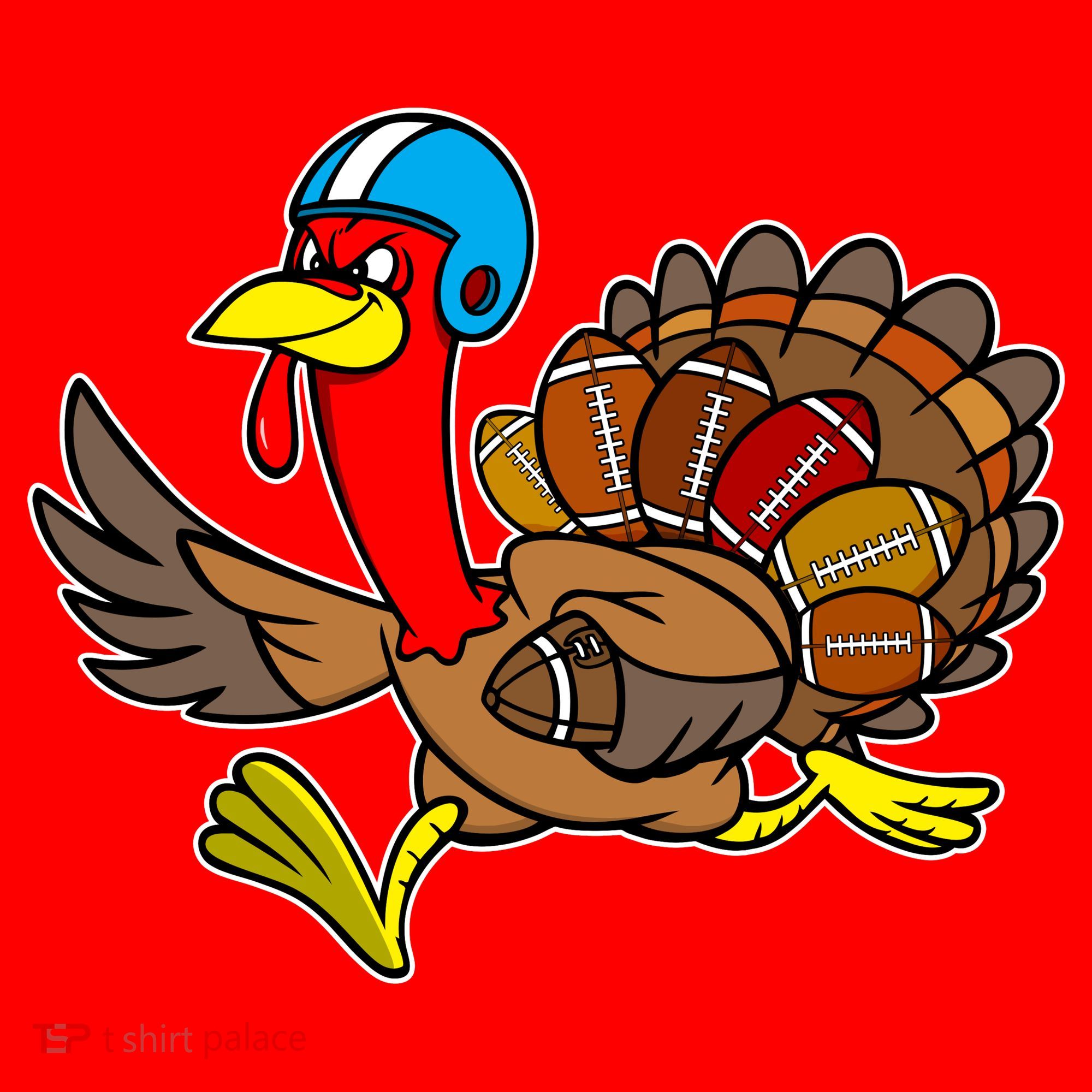 Thanksgiving Football Turkey Santa Hat