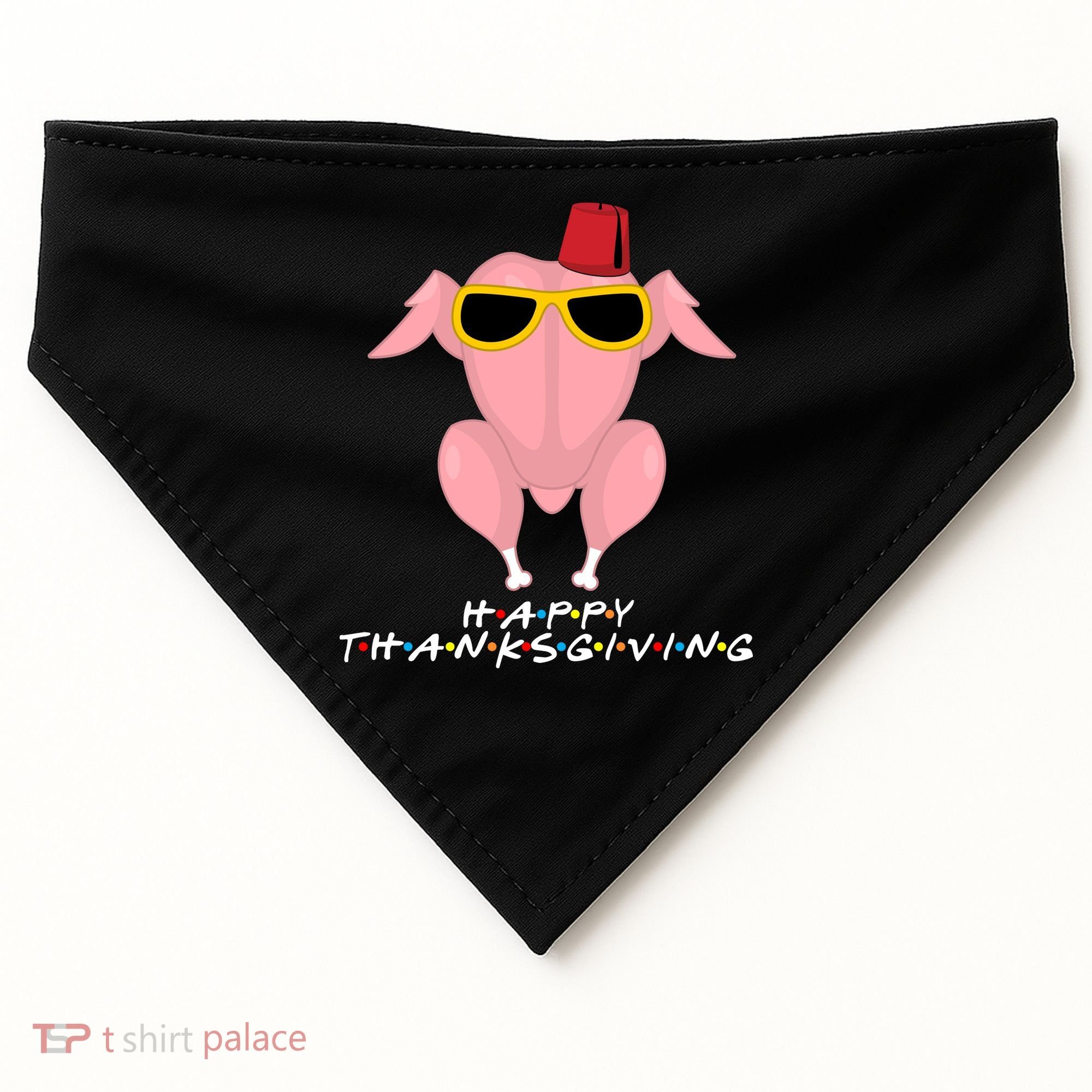 Thanksgiving Friends Funny Turkey Head USA-Made Doggie Bandana