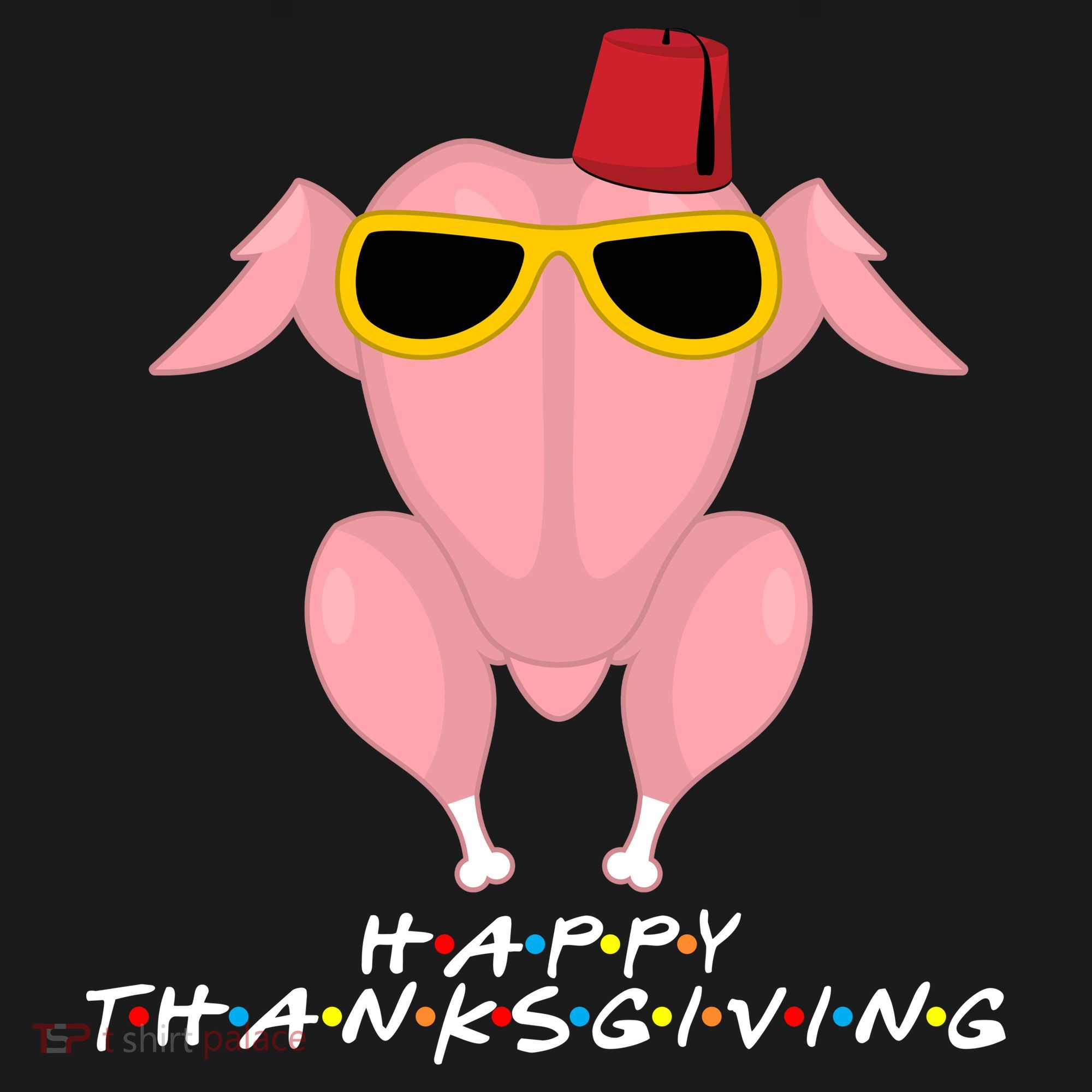 Thanksgiving Friends Funny Turkey Head USA-Made Doggie Bandana