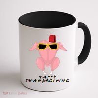 Thanksgiving Friends Funny Turkey Head Coffee Mug thumb 1