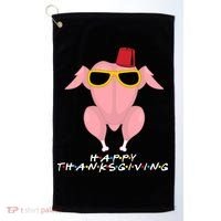 Thanksgiving Friends Funny Turkey Head Golf Towel thumb 0