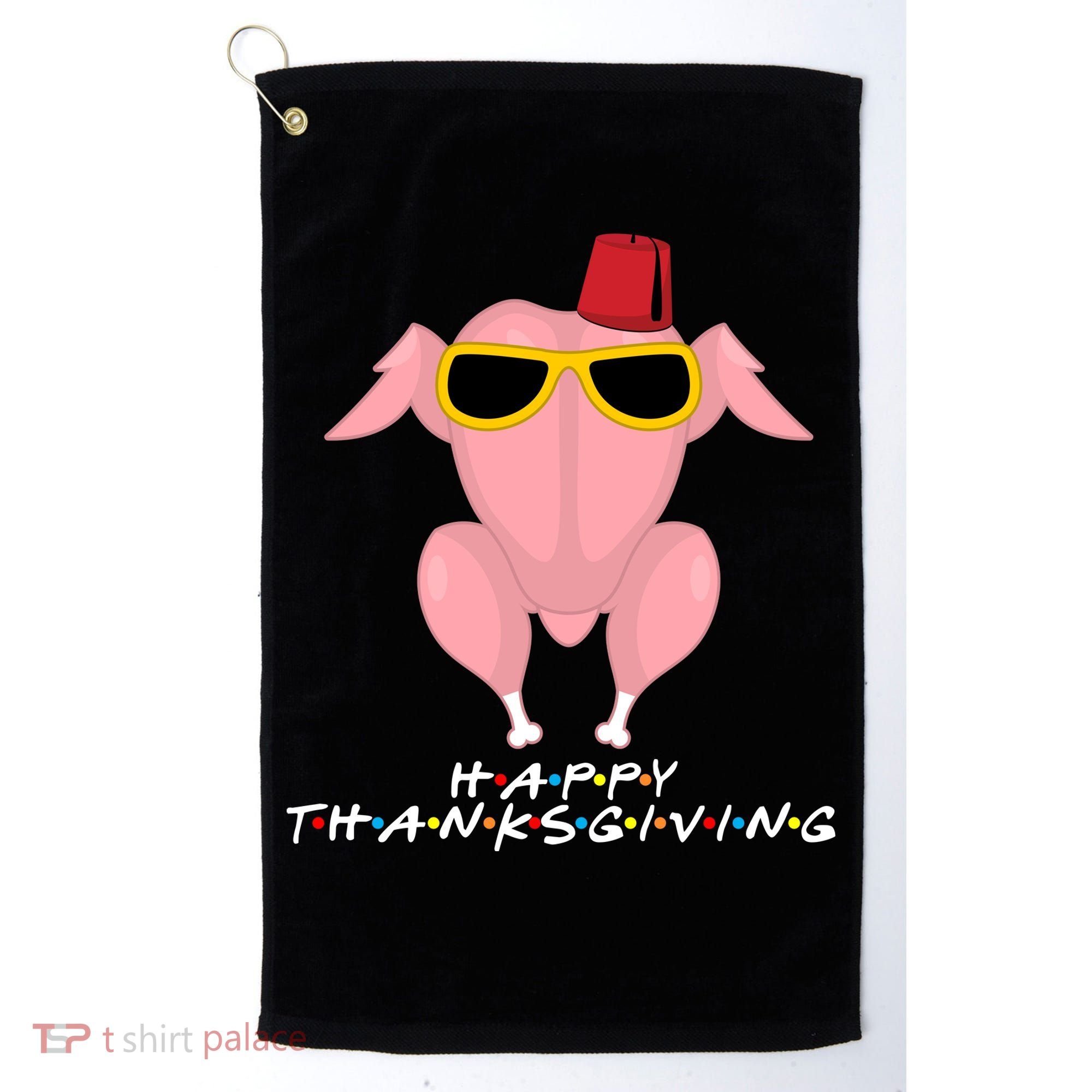 Thanksgiving Friends Funny Turkey Head Golf Towel