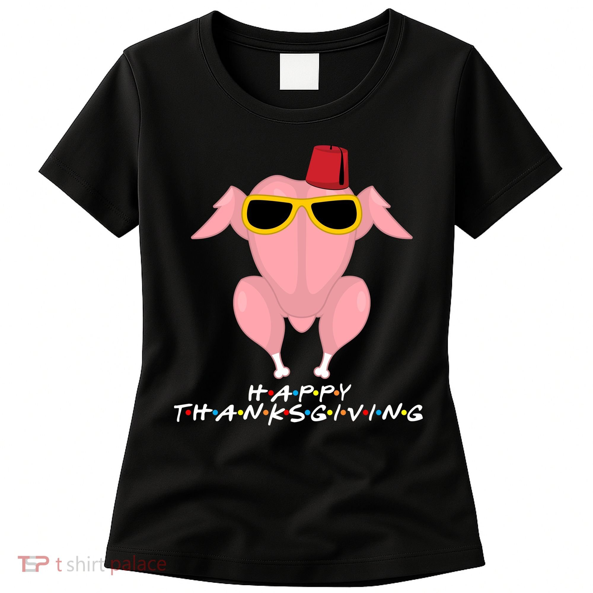 Thanksgiving Friends Funny Turkey Head Women's T-Shirt