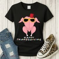 Thanksgiving Friends Funny Turkey Head Women's T-Shirt thumb 3