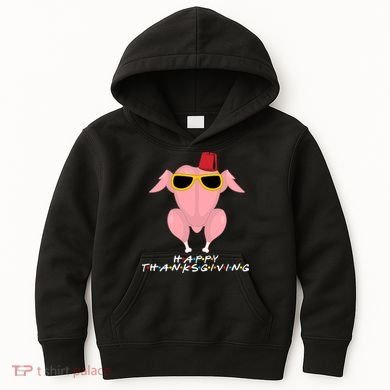 Thanksgiving Friends Funny Turkey Head Kids Hoodie
