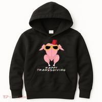 Thanksgiving Friends Funny Turkey Head Kids Hoodie thumb 0