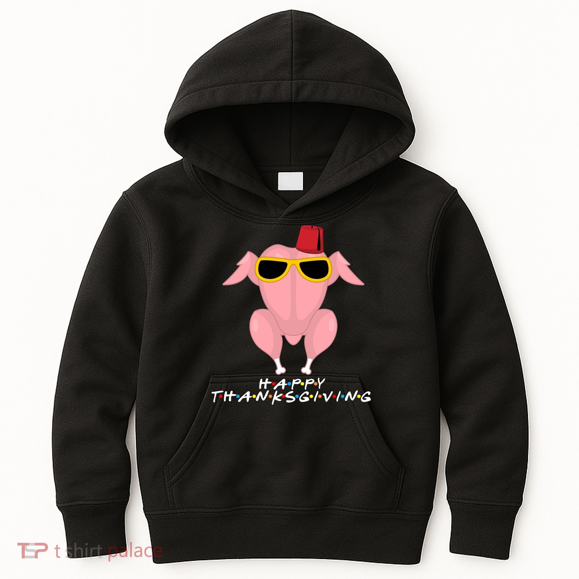 Thanksgiving Friends Funny Turkey Head Kids Hoodie