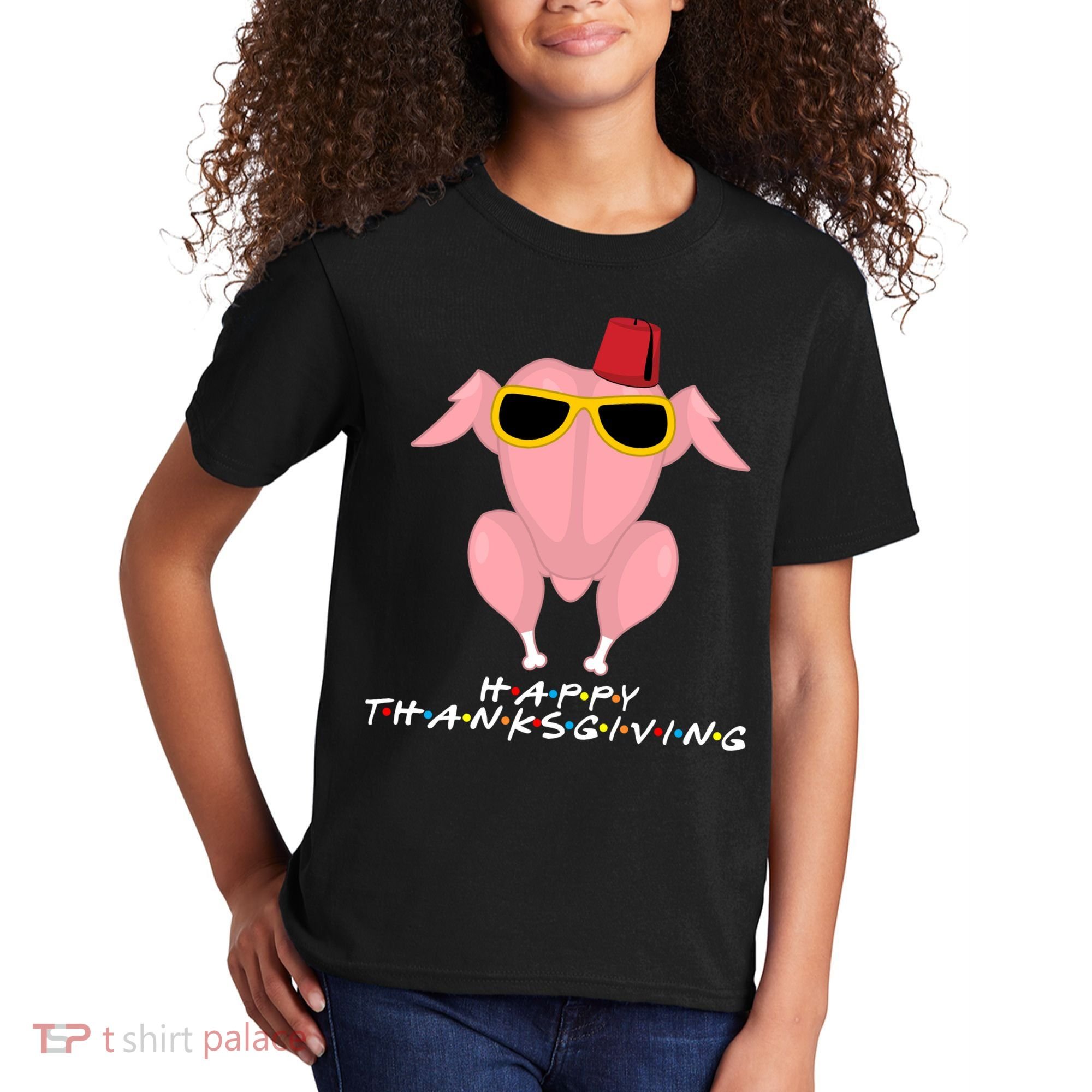 Thanksgiving Friends Funny Turkey Head Kids T-Shirt