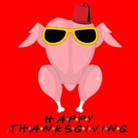 Thanksgiving Friends Funny Turkey Head Santa Hat thumb 1