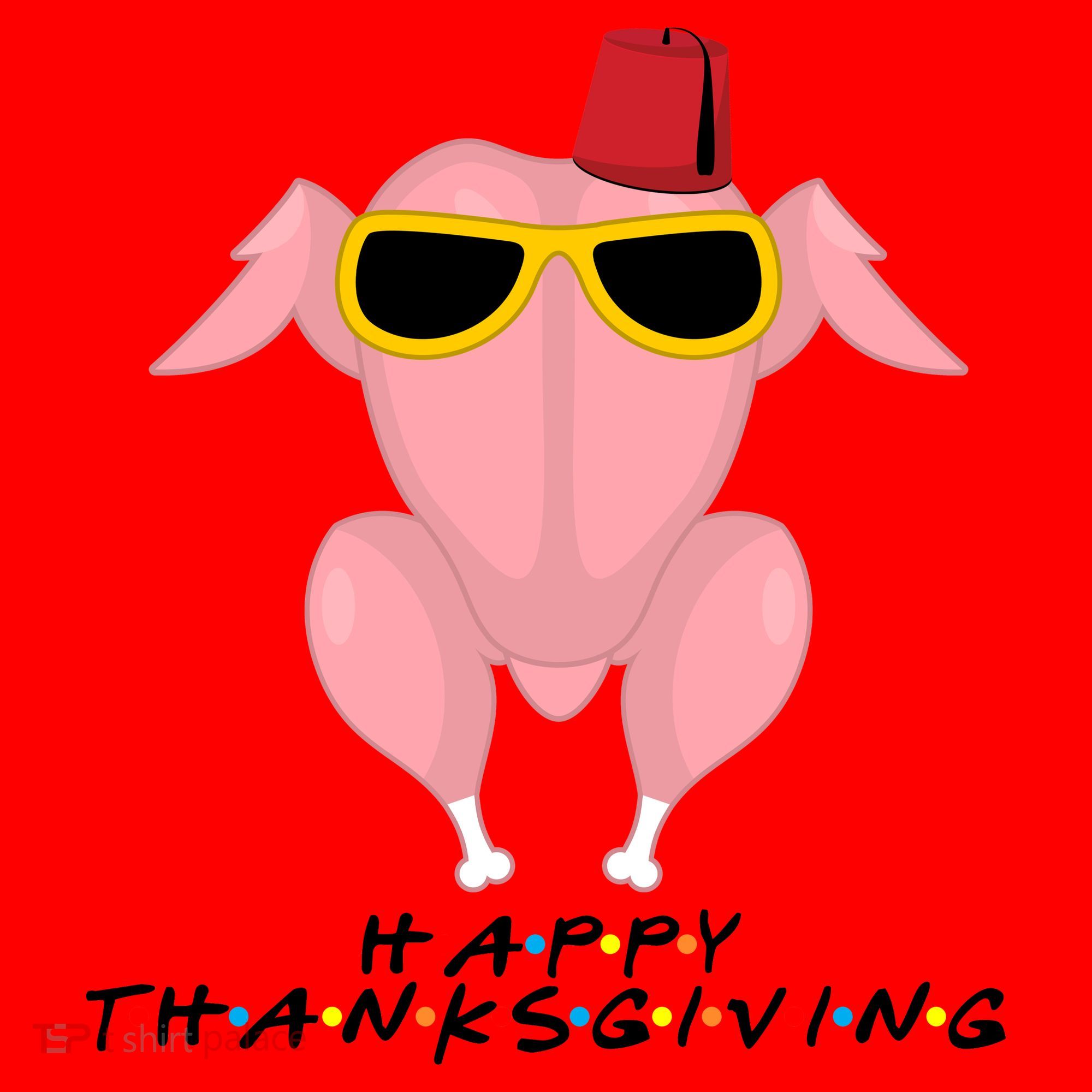 Thanksgiving Friends Funny Turkey Head Santa Hat