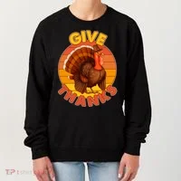 Thanksgiving Give Thanks Emblem Women's Sweatshirt thumb 0
