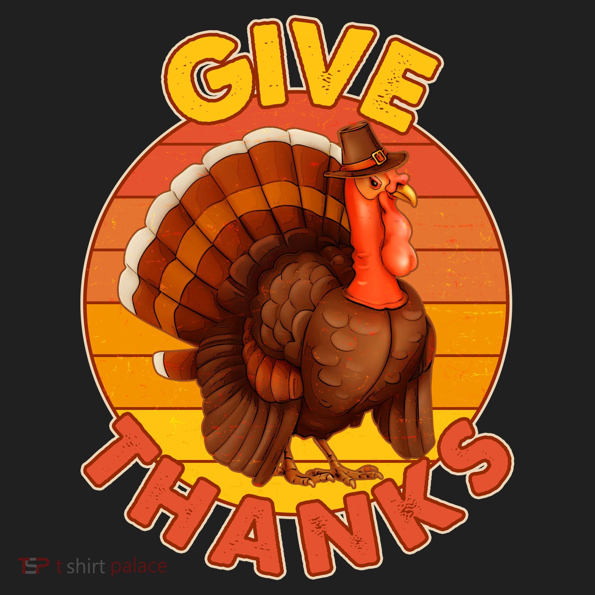 Thanksgiving Give Thanks Emblem Women's Sweatshirt
