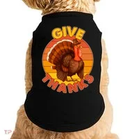 Thanksgiving Give Thanks Emblem Doggie Tank thumb 0