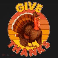 Thanksgiving Give Thanks Emblem USA-Made Doggie Bandana thumb 2