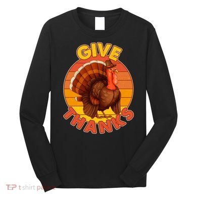 Thanksgiving Give Thanks Emblem Long Sleeve Shirt