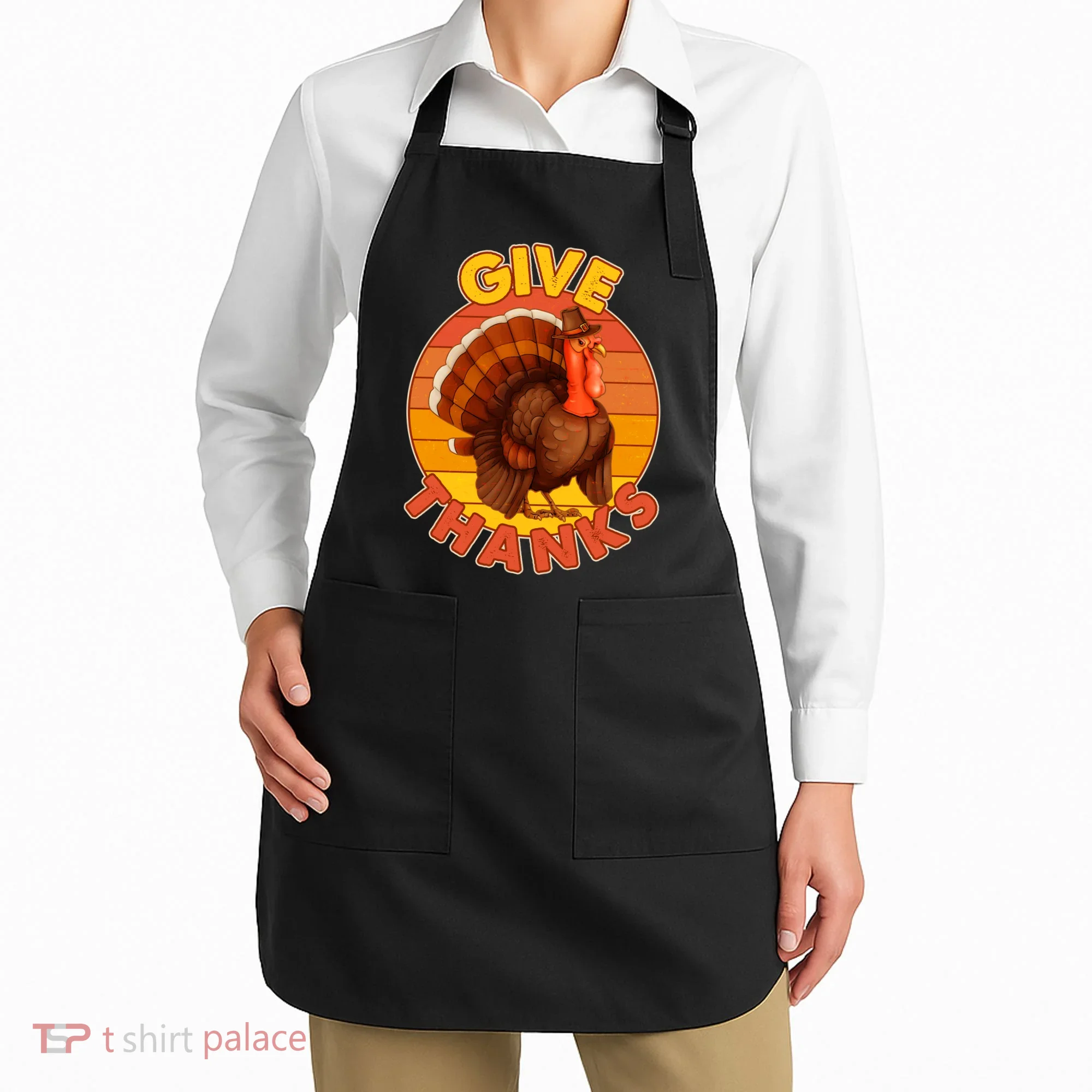 Thanksgiving Give Thanks Emblem Apron