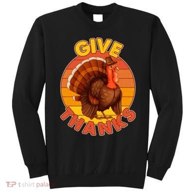 Thanksgiving Give Thanks Emblem Sweatshirt