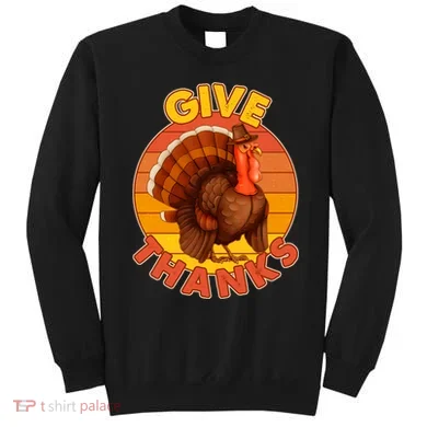 Thanksgiving Give Thanks Emblem Sweatshirt