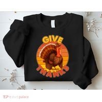 Thanksgiving Give Thanks Emblem Sweatshirt thumb 2