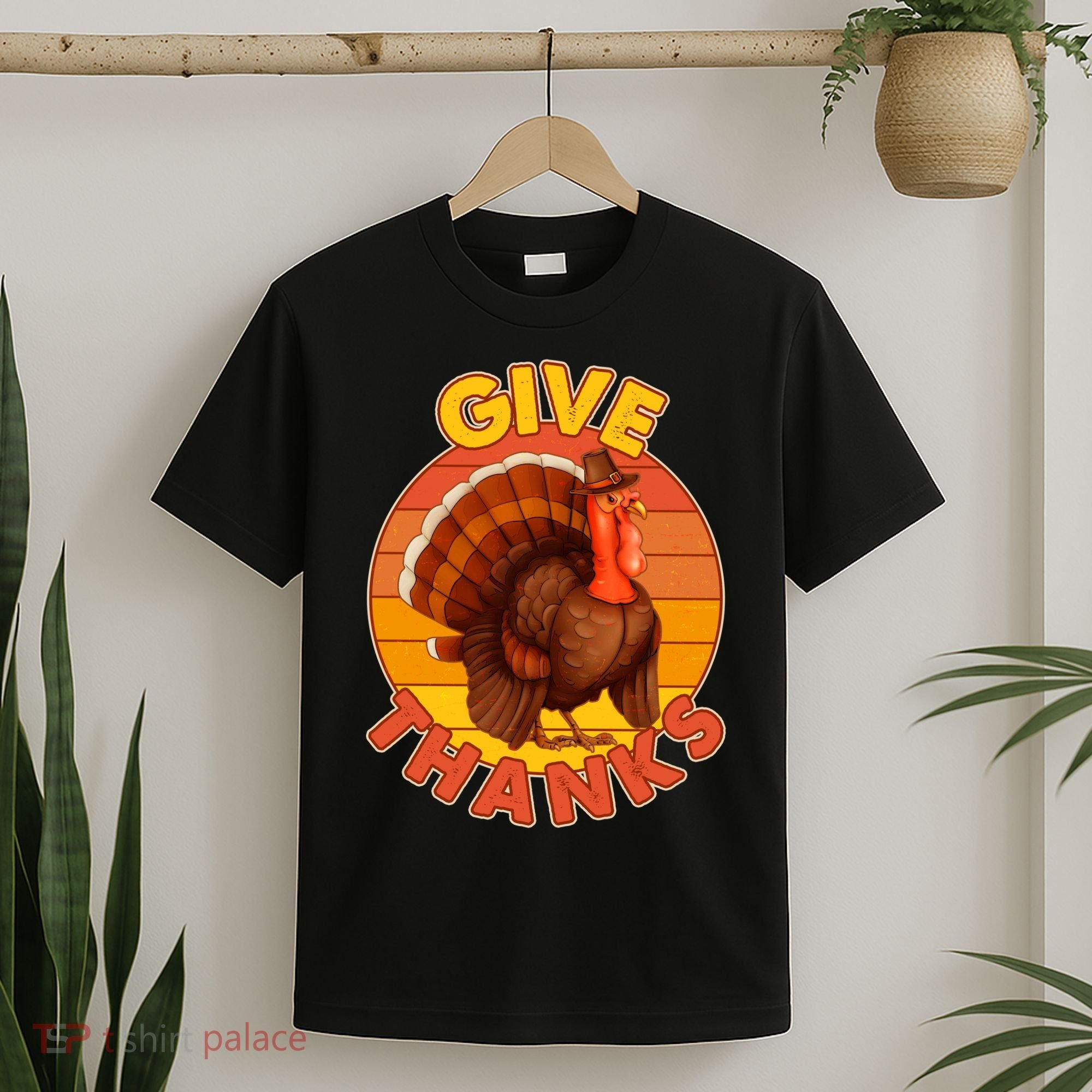 Thanksgiving Give Thanks Emblem T-Shirt