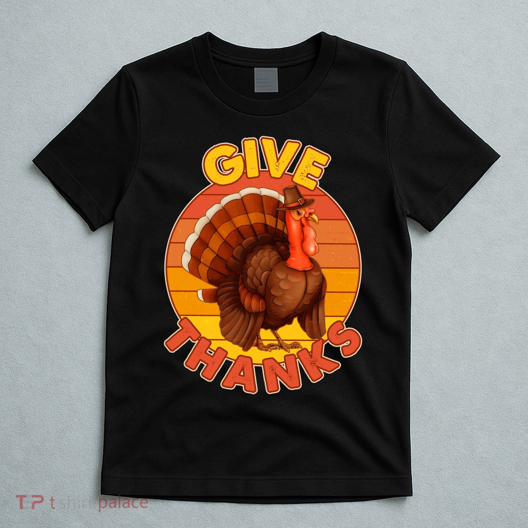 Thanksgiving Give Thanks Emblem T-Shirt