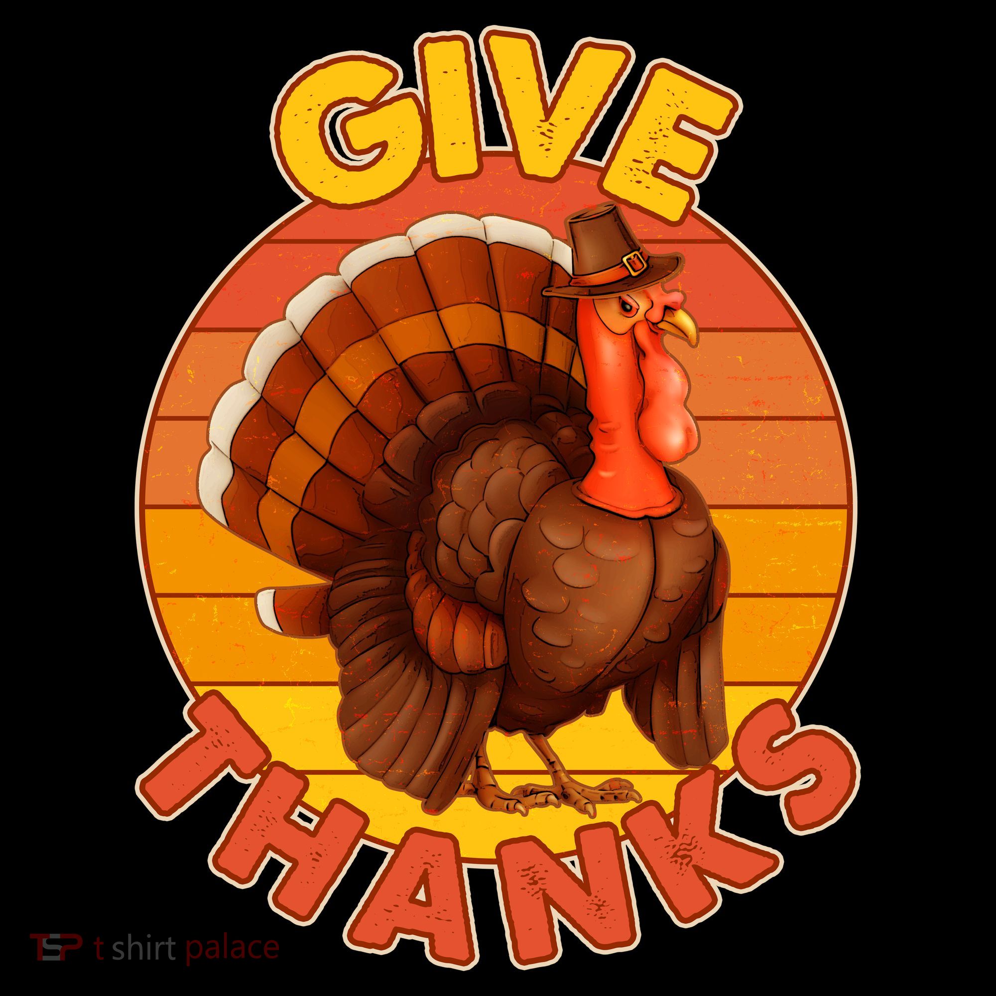 Thanksgiving Give Thanks Emblem Bucket Hat