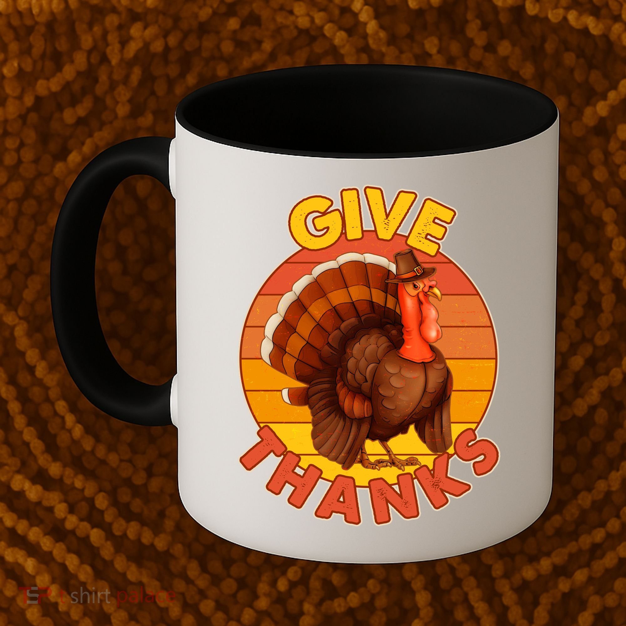 Thanksgiving Give Thanks Emblem Coffee Mug