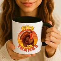 Thanksgiving Give Thanks Emblem Coffee Mug thumb 3