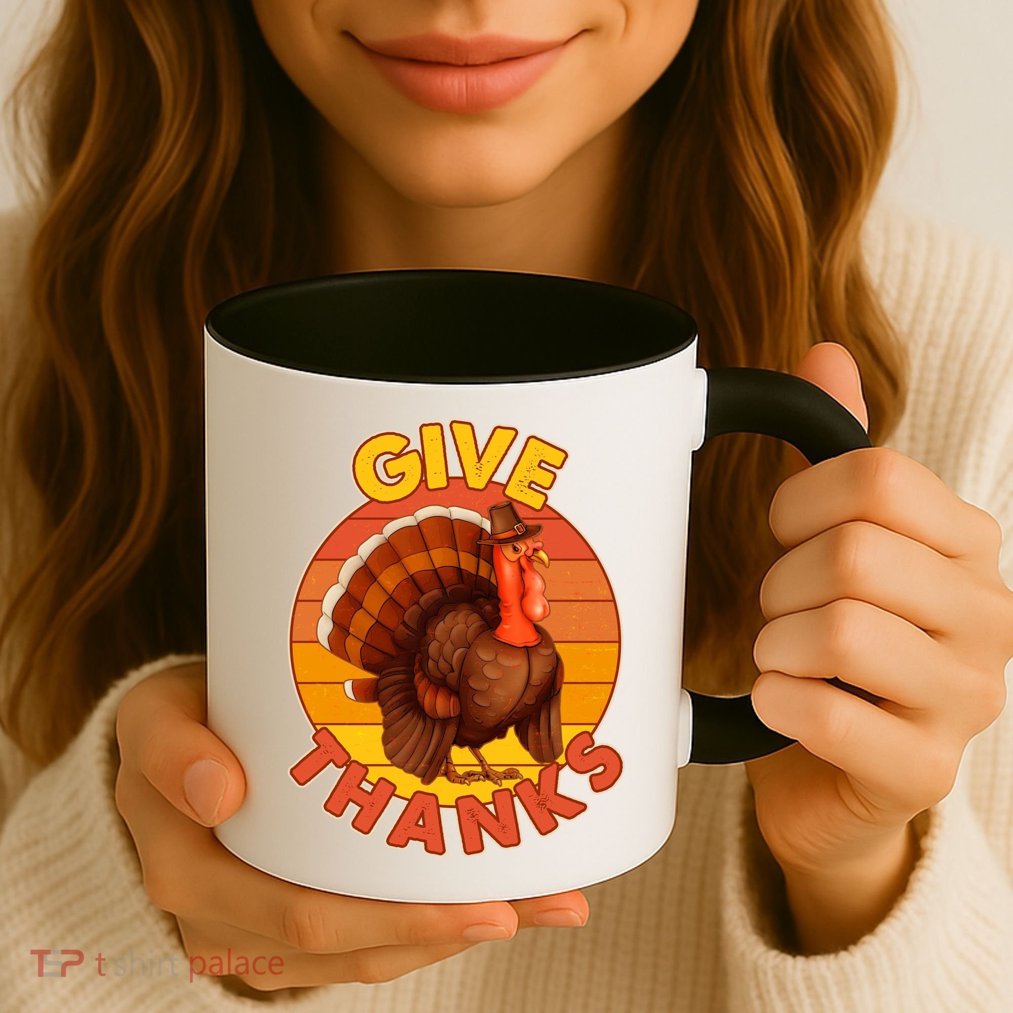 Thanksgiving Give Thanks Emblem Coffee Mug