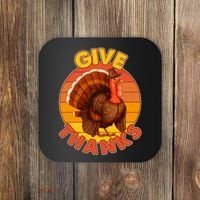 Thanksgiving Give Thanks Emblem Coaster thumb 0