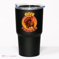 Thanksgiving Give Thanks Emblem Tumbler thumb 0