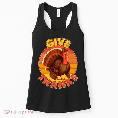 Thanksgiving Give Thanks Emblem Women's Tank Top