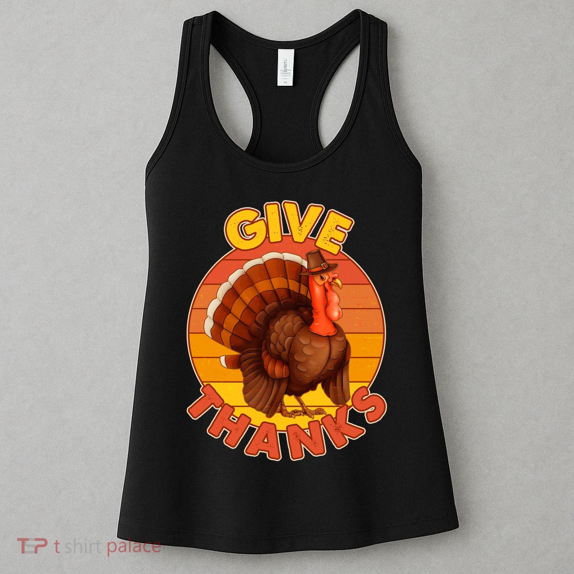 Thanksgiving Give Thanks Emblem Women's Tank Top