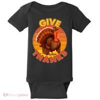 Thanksgiving Give Thanks Emblem Baby Bodysuit thumb 0