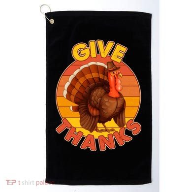 Thanksgiving Give Thanks Emblem Golf Towel
