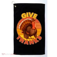 Thanksgiving Give Thanks Emblem Golf Towel thumb 0
