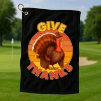 Thanksgiving Give Thanks Emblem Golf Towel thumb 1