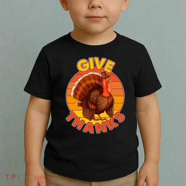 Thanksgiving Give Thanks Emblem Toddler T-Shirt