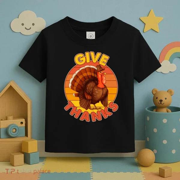 Thanksgiving Give Thanks Emblem Toddler T-Shirt
