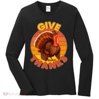 Thanksgiving Give Thanks Emblem Women's Long Sleeve Shirt thumb 0