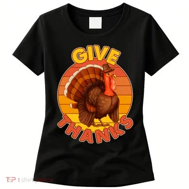 Thanksgiving Give Thanks Emblem Women's T-Shirt