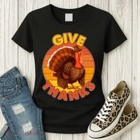 Thanksgiving Give Thanks Emblem Women's T-Shirt thumb 3