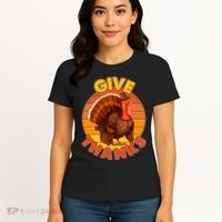 Thanksgiving Give Thanks Emblem Women's T-Shirt thumb 4
